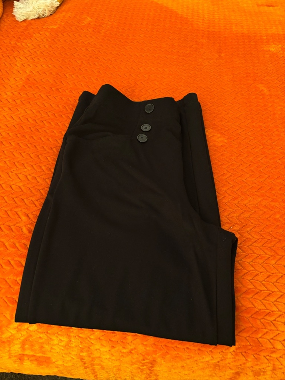 Max Studio Black Wide-Leg Button-Front Pants - Picture 5 of 5
